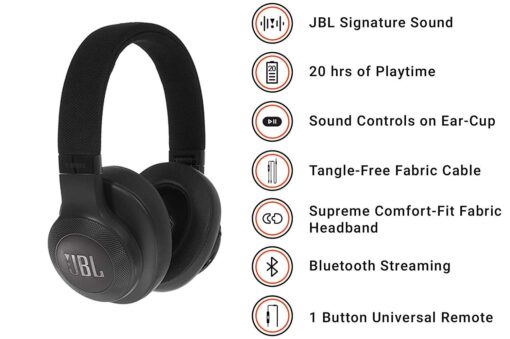 JBL E55BT Wireless Over-Ear Headphones with Mic 5