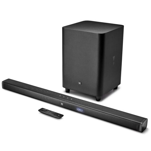 JBL Bar 3.1 4K Soundbar with Wireless Subwoofer (450 Watts, 6 Woofers, Dolby Digital, Surround Sound) 1