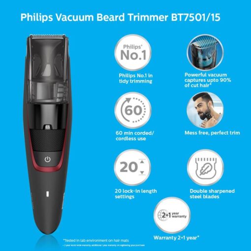 Philips BT7501/15 Cordless & Corded Vacuum Beard Trimmer Beard trimmer 2