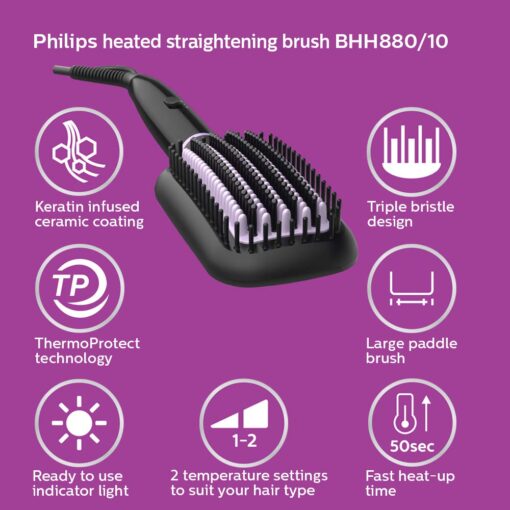 Philips BHH880 Heated Straightening Brush with Thermo protect Technology 1