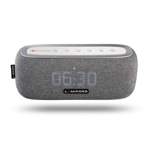 LUMIFORD 3-in-1 Digi Clock Wireless Stereo Bluetooth Speaker with Built-In Alexa 1