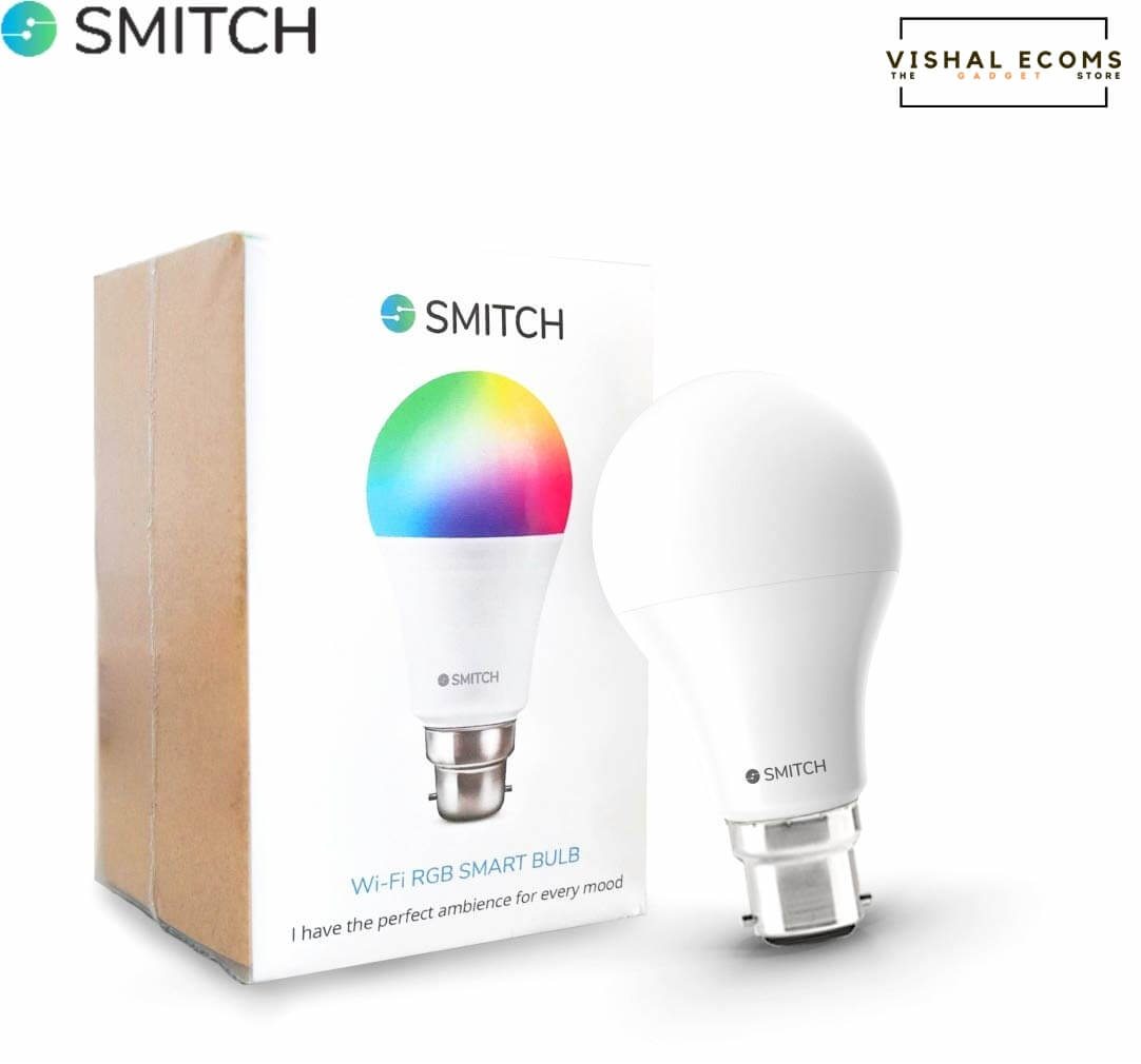 Google Nest Mini 2nd generation with Smitch WiFi RGB Smart Bulb 7W