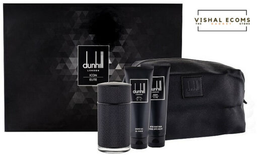 Dunhill Icon Elite - Eau De Parfum 100ML + 90ML Shower Gel + 90ML After Shave Balm + Toiletry Bag Set