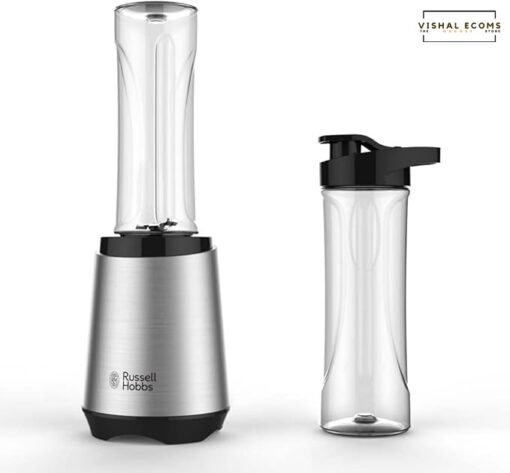 Buy Russell Hobbs Mix&Go Steel Blender/Stand Mixer, Smoothie Maker (300 Watt), Stainless Steel, including 2 drinking bottles, 600 ml