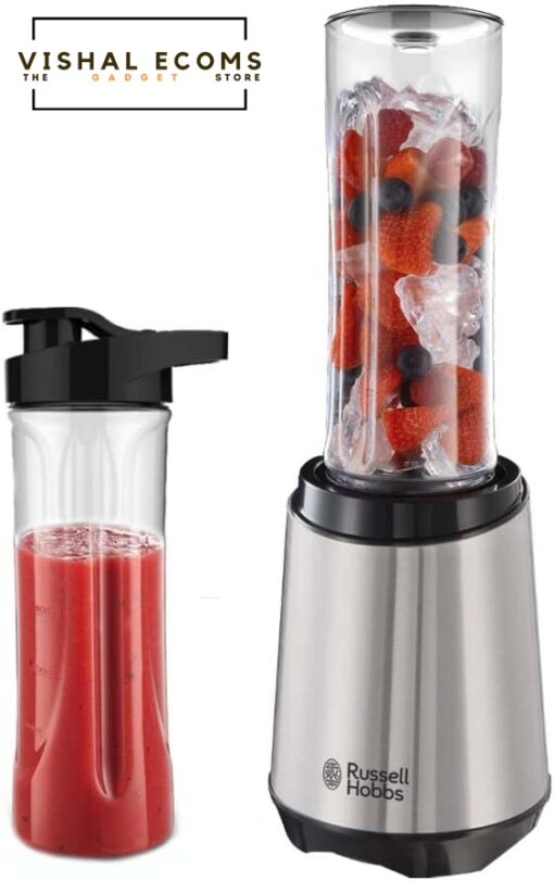 Buy Russell Hobbs Mix&Go Steel Blender/Stand Mixer, Smoothie Maker (300 Watt), Stainless Steel, including 2 drinking bottles, 600 ml