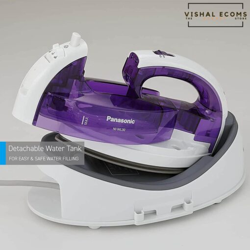 Panasonic Cordless Steam Iron, 1550W, Ni-Wl30, White/Purple