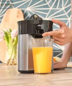 Braun Citrus Juicer CJ 5050, Direct Juice Spout, Anti-Drip Spout, Automatic Start/Stop, Easy Cleaning, Direct Serving System, Includes Protective Lid, 60 Watts, Black Metal