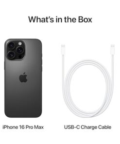 iPhone 16 Pro Max 256 GB 5G Mobile Phone with Camera Control 4K 120 fps Dolby Vision and a Huge Leap in Battery Life Works with AirPods Black Titanium