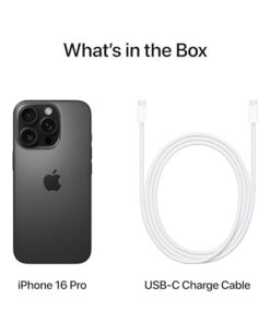 iPhone 16 Pro 128 GB 5G Mobile Phone with Camera Control 4K 120 fps Dolby Vision and a Huge Leap in Battery Life Works with AirPods Black Titanium