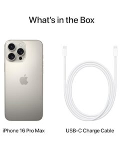 iPhone 16 Pro Max 512 GB 5G Mobile Phone with Camera Control 4K 120 fps Dolby Vision and a Huge Leap in Battery Life Works with AirPods Natural Titanium