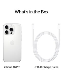 iPhone 16 Pro 128 GB 5G Mobile Phone with Camera Control 4K 120 fps Dolby Vision and a Huge Leap in Battery Life Works with AirPods White Titanium