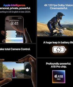 iPhone 16 Pro 256 GB 5G Mobile Phone with Camera Control 4K 120 fps Dolby Vision and a Huge Leap in Battery Life Works with AirPods Desert Titanium